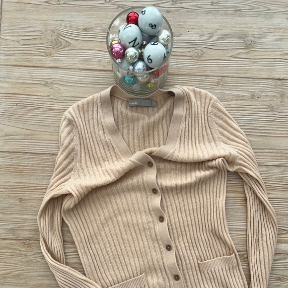 Vince 100% Cashmere Neutral Cardigan - Picture 1 of 6